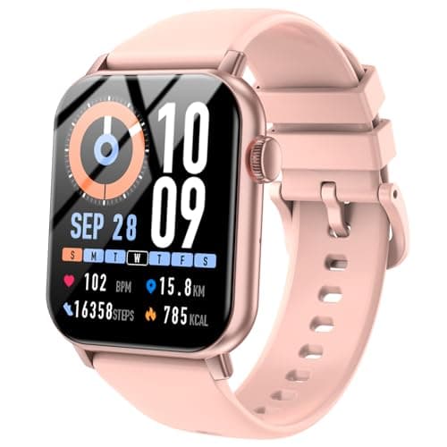 Smart Watches for Men Women with Alexa Built-in, Bluetooth Call, 1.85" HD Touchscreen, 120+ Sport Modes, IP68 Waterproof, 7-Day Battery, 24/7 Heart Rate & Sleep Monitor for Android iPhone (Pink)