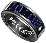 Yihou Smart Ring with Display Heart Rate Monitor Sleep Tracking Step Counter Call Number Display Multi-Sport Modes Gesture Control IP68 Waterproof Fitness Ring Health Tracking Ring for Men Women