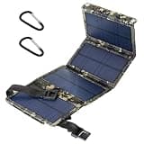 ENHANA Solar Panels 10W Portable Foldable Solar Charger 4 Fold Solar Panel Charging Bag Folding Bag Foldable Monocrystalline Solar Panel Perfect for Camping, Hiking, Outdoor(Green)