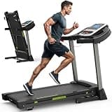 LIVIVOX Foldable Treadmill for Home with 0.5–7.5 MPH, Large Running Surface,12 Programs, Heart Rate Monitor, Heavy-Duty Folding Treadmill 350 LBS Capacity