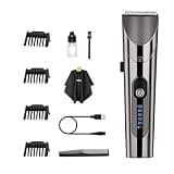 DUYHBAWRS Men Hair Clipper Electric Trimmer LED Screen Washable Rechargeable Cordless Hair Trimmer Strong Power Steel Cutter