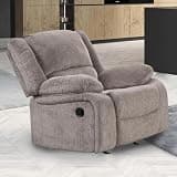 Transitional Style Manual Recliner Pillow Top Arms Mocha Finish