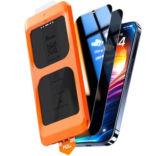 TOCOL Privacy Screen Protector for iPhone 12 Pro Max 9H Hardness Military Grade Shatterproof HD Tempered Glass Full Coverage Easy Installation 2 Pack