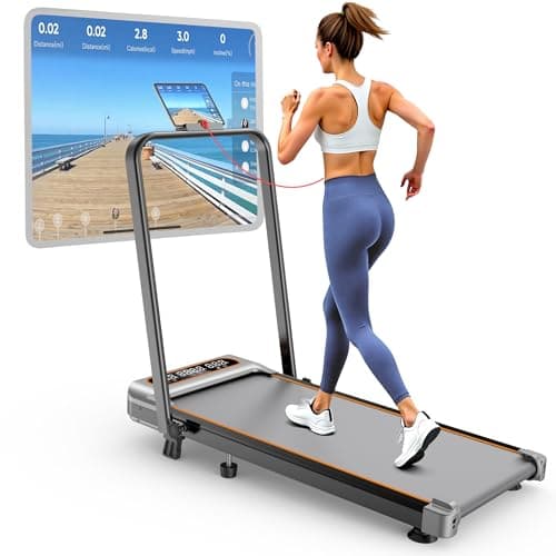 Walking Pad with 10% Incline Upgrade 3.5HP Low Noise Walking Pad Treadmill with Handle Bar 4 in 1 Portable Under Desk Treadmills for Home/Office
