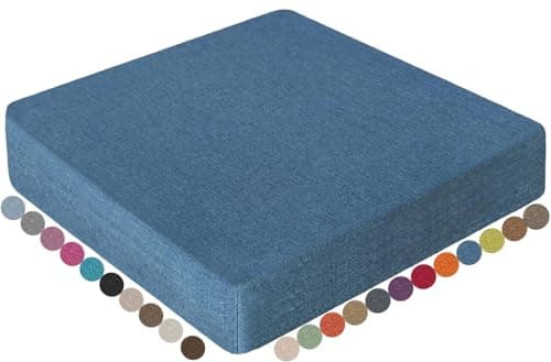 JacoJe Indoor/Outdoor Cushion Seat Square Non-Slip Chair Pads 1/2/3/4cm Thick Chair Cushions with Machine Washable Cover(@14,22x22x4in)