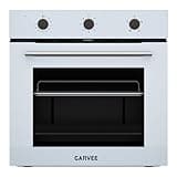Garvee 24 Inch Single Wall Oven, 2.5 Cu.ft. Built-in Electric Oven with 4 Cooking Functions, 2000W Power, Mechanical Knob Control, Low-e Glass Door, Cooling Fan, Easy Clean Enamel Interior, White