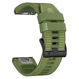 FVBBVCKAA 22mm 26mm Watchbands Fit For Garmin MARQ Athlete Epix Gen 2 Strap Quickfit Canvas+Silicone Bracelet(Army Green,22mm)