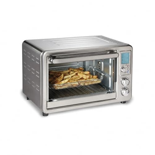 Sure-Crisp 6 Slice Countertop Toaster Oven With Sure-Crisp Air Fryer Function & Rotisserie, Stainless Steel - LCD Screen Indicates Your Selected Function, The Remaining Cooking Time And Temperature