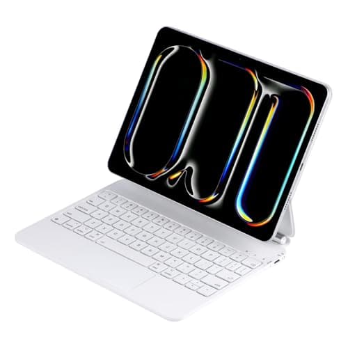 mobee Magic Keyboard Case for iPad Pro 13 inch M5 2025 / M4 2024, Magnetic Keyboard Folio with Multi-Touch Trackpad, Backlit (White, iPad Pro 13" (M4/M5))