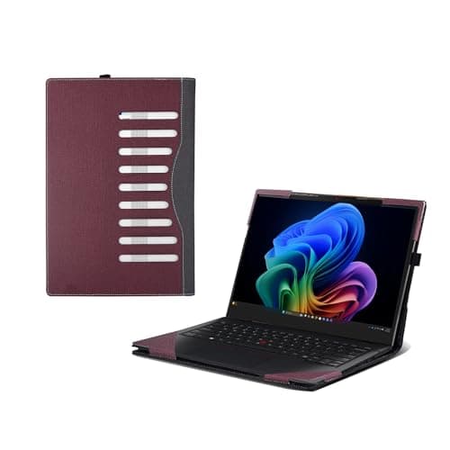 Laptop Case for Lenovo ThinkPad L13 Gen 6 |ThinkPad L13 2-in-1 Gen 6 14"[Not Other Models] All Inclusive Drop Case PU Leather Inside Pocket Cover (Wine red)