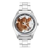 FodPand Mens Stainless Steel 3-Hand Analog Watch Easy Reader 40mm Dial