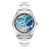 NTVOWPZO Three-Hand Analog Stainless Steel Watches for Men Easy Reader