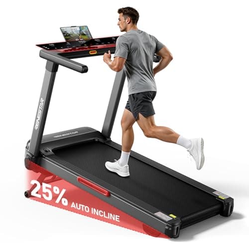 3.5HP Treadmills for Home with 0-25% Auto Incline - 8.5MPH Max Speed, Extra Large LED Touchscreen, 300LBS Capacity, Office Home Treadmills for Walking Jogging Running