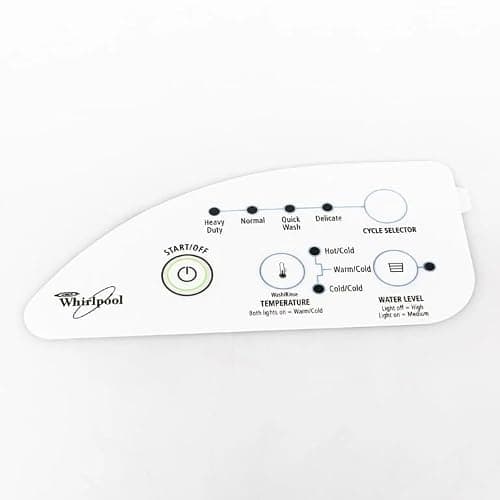 for Whirlpool Control Panel Overlay Replacement Part, Model WP326033923, for Whirlpool Washer
