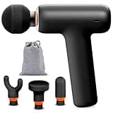 Sharper Image PowerBoost Core Mini Massage Gun [2026 Version] Deep Tissue Percussion Massager with 6 Speeds for Back & Full Body Muscle Pain Relief, Portable with 4 Attachments & Carry Pouch