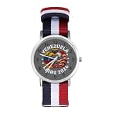 ZMYAPQO Venezuela Libre 2026 Eagle Heart American Flag Watches for Men
