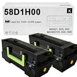58D1H00 Black Toner Cartridge High Yield 15,000 Pages, 2 Pack