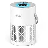 Airhub Air Purifier for Bedroom Home, Covers Up to 880 Ft², True HEPA Quiet 3-in-1 Air Purifiers Filter, 20dB Sleep Mode, Air Cleaner, 360° Intake, Remove Dust, Smoke, Pet Dander & Odors, White
