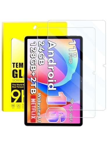 UHFOUWYU [2 Pack] Compatible with Zenva T90 Tablet Screen Protector 11 Inch, Anti-Glare Tempered Glass, Shockproof Scratch-Resistant.