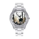 NTVOWPZO Three-Hand Analog Stainless Steel Watches for Men Easy Reader