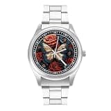 NTVOWPZO Three-Hand Analog Stainless Steel Watches for Men Easy Reader