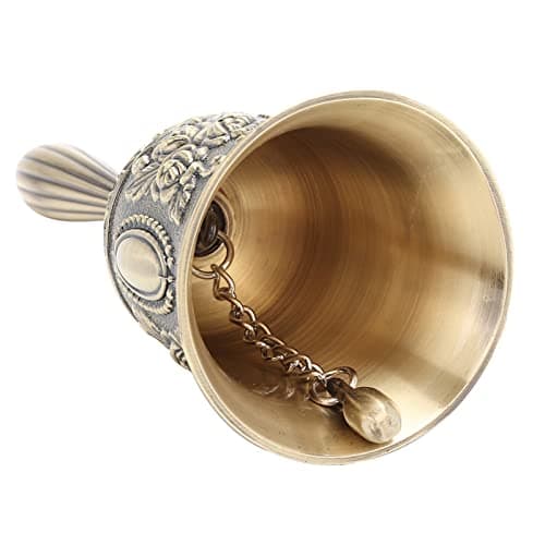 MOTOULAX Zinc Alloy Rose Hand Bell for Dinner Hotel Calls Metal Craft Christmas Gifts