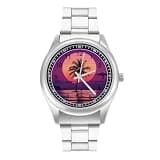 NTVOWPZO Three-Hand Analog Stainless Steel Watches for Men Easy Reader