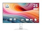 msi PRO MP251W E2 24.5-inch IPS 1920 x 1080 (FHD) Gaming Office Monitor, 120Hz, Adaptive-Synch, HDR Ready, HDMI, VGA Port, Display Port,VESA Mountable, Tilt, Speaker, 4-Side Slim Bezel,1ms, White