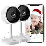 litokam Indoor Cameras for Home Security with Night Vision, Pet Camera with Phone App, WiFi Home Security Camara, Baby Monitor Compatible with Alexa, Motion Detection, 2-Way Audio, 2 Pack, 1080P