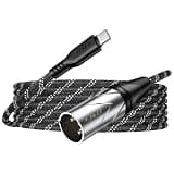 J&D USB Type-C to XLR Male Output Cable, Braided Cord Compatible with iPhone 15/16 and Galaxy S24 Series, Ideal for Speakers, Mixer Console, Amplifiers, White, 9.9 Feet