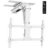 VIVO Electric Flip Down and Swivel Ceiling TV Mount for 37 to 70 inch Screens, Large Motorized Flat Ceiling VESA Mount, Holds up to 99 lbs, App and Voice Control, White, MOUNT-E-FD75CW-S