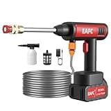 US Plug Portable Cordless High Pressure Washer Electric Car Wash Machine, Handheld Car Wash Water Gun with Foam Sprayer, Portable Rechargeable Electric Cleaning Tool for Cleaning Car, Patio, Yard