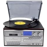 Cassette Player Bluetooth CD Boombox Portable Radio Vinyl Record - 3 Speed Turntable with/Play,AM/FM,USB Recorder,Aux-in/RCA Line Out