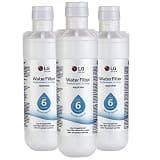 LG LT1000P3 6-Month / 200 Gallon Refrigerator Replacement Water Filter, 3 Count (Pack of 1), White