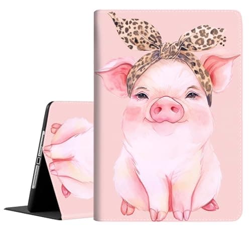 Case for 9.7 Inch 2017 2018/Ipad air/Ipad Air 2， Auto Sleep/Wake Multi-Angle Viewing Slim Folio Stand Cover Case for Ipad 6th/5th Generation，Pink Pig