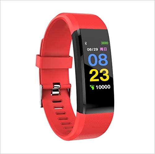 Smart Watch Activity Trackers Health Exercise Watch Heart Rate Blood Pressure Monitor, Waterproof Fitness Tracker Band with Step Counter, Calorie Counter, Pedometer Watch for Kids Women Men ((red))