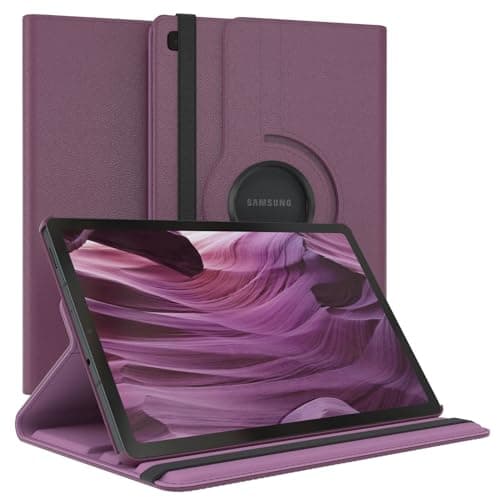 Vultic Rotating Case for Samsung Galaxy Tab S6 2019 (10.5-inch) [SM-T860/T865/T867], 360 Degree Stand [Auto Sleep/Wake] Folio PU Leather Smart Tablet Cover (Purple)