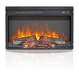 FytStycale Indoor Fireplaces Electric Fireplace Insert Thin Heater Realistic Flame Fireplace Remote Control Timer Adjustable Temperature Suitable