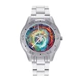 NTVOWPZO Three-Hand Analog Stainless Steel Watches for Men Easy Reader