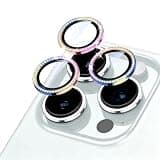SHSJYA Glitter Diamond Camera Lens Protector for iPhone 16 / 16Plus / 16Pro / 16Pro Max, 9H Tempered Glass, HD Clear, Anti-Scratch, Bling Crystal Camera Lens Cover Film (Color,for iPhone 16 pro)