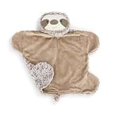 DEMDACO Heartful Hugs 20 x 19 Inch Soft Fluffy Polyester Soothing Weighted Plush Animal Cuddle Blankie Blanket, Brown and White, Sloth