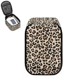 Hechitok Leopard Beige Blood Pressure Monitor Carrying Pouch, Fits Most BP Monitors with Cuff, Mesh Pocket for Accessories, Smooth Zipper, Travel Friendly