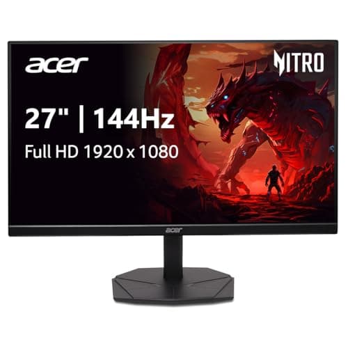 Acer Nitro 27” Gaming Monitor | Full HD 1920 x 1080 | IPS | ZeroFrame | AMD FreeSync | 144Hz Refresh Rate | 1ms (VRB) | sRGB 99% | 1 x Display Port 1.2 and 1 x HDMI 1.4 | KG271 P6bip