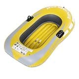 Xixian PVC Inflatable Kayak Canoe for 1 Person – 55kg Acity, 150x100cm Yellow Air Boat for Fishing, Drifting & Diving