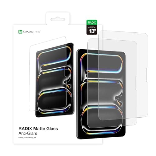 AMAZINGthing for iPad Pro 13-inch M5/M4 [RADIX - Matte Glass] Screen Protector, Anti-Glare Matte Glass, 9H Tempered Glass, Full Coverage, Case-Friendly, Smudge and Scratch Resistant, 2 Pack
