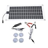 30W 12V Polycrystalline Solar Panel Kit with Battery Clip and Cigarette Lighter