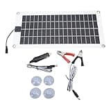30W 12V Polycrystalline Solar Panel Kit with Battery Clip and Cigarette Lighter