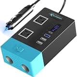 MLMKML Power Inverters 300W 12V DC to 110V AC Converter for Vehicles 2X AC outlets ，1x USB 2.4A ，1 25W，2xCigarette Lighter Adapter