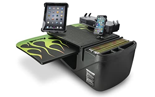 AutoExec AUE19001 GripMaster Car Desk Candy Apple Green Flames with Power Inverter, Printer Stand, Phone Mount and Tablet Mount