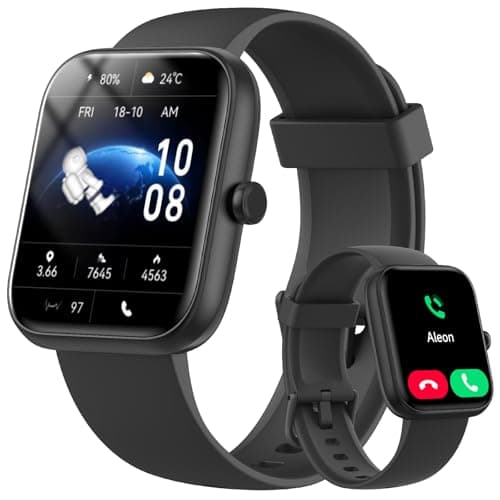 Smart Watch for Women Men with Bluetooth Call, Alexa Built-in Smartwatch, 1.83" DIY Dial Fitness Watch with Sleep Heart Rate Monitor, 110+ Sport Modes, IP68 Waterproof Watch Black